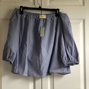 Anthropologie Off the Shoulder Striped Blouse